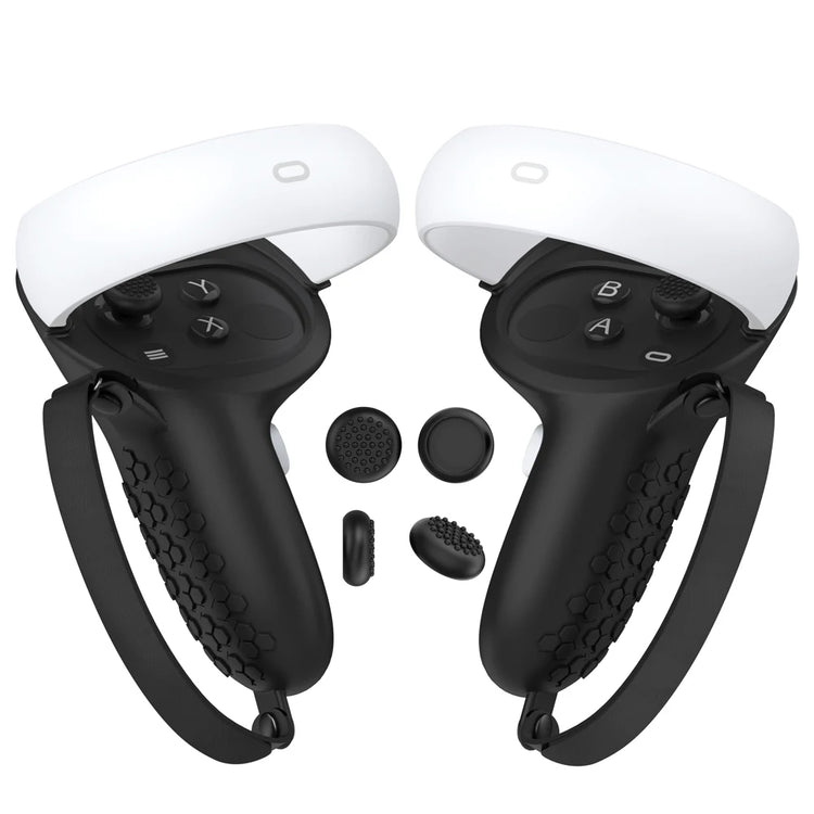 Meta Quest 2 Controller Silicone Grip Cover with Knuckle Strap