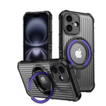 Shockproof Hard Armor MagSafe Case with Alloy Stand for iPhone 16 Series
