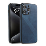 Classic Pure Color Leather Texture Case for iPhone 15 Series