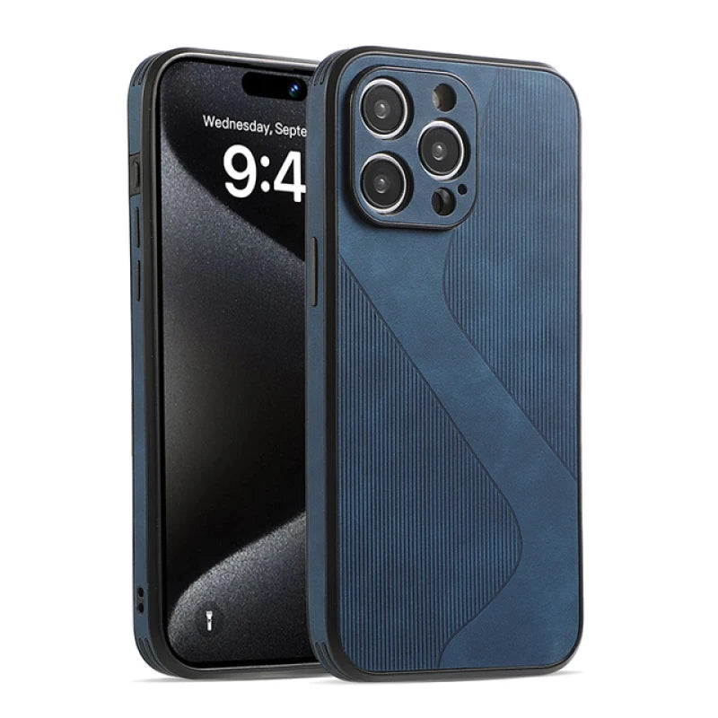 Classic Pure Color Leather Texture Case for iPhone 15 Series