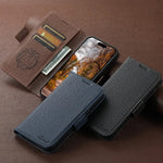 iPhone 16 Series Flip Leather MagSafe Case with Card Holder