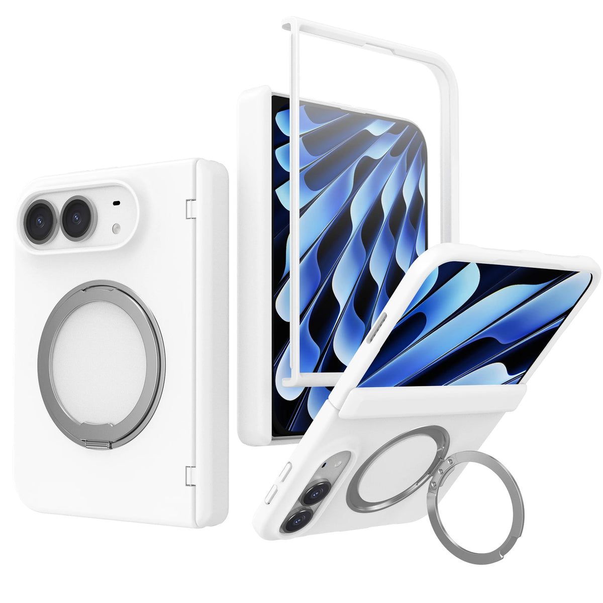 MagSafe Foldable Case with 360° Rotating Kickstand Ring for iPhone Duo
