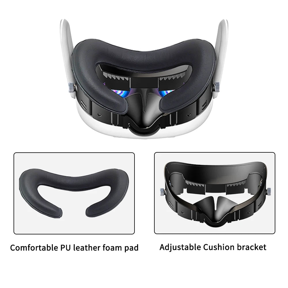 Adjustable PU Leather Facial Replacement Foam Bracket for Meta Quest 3