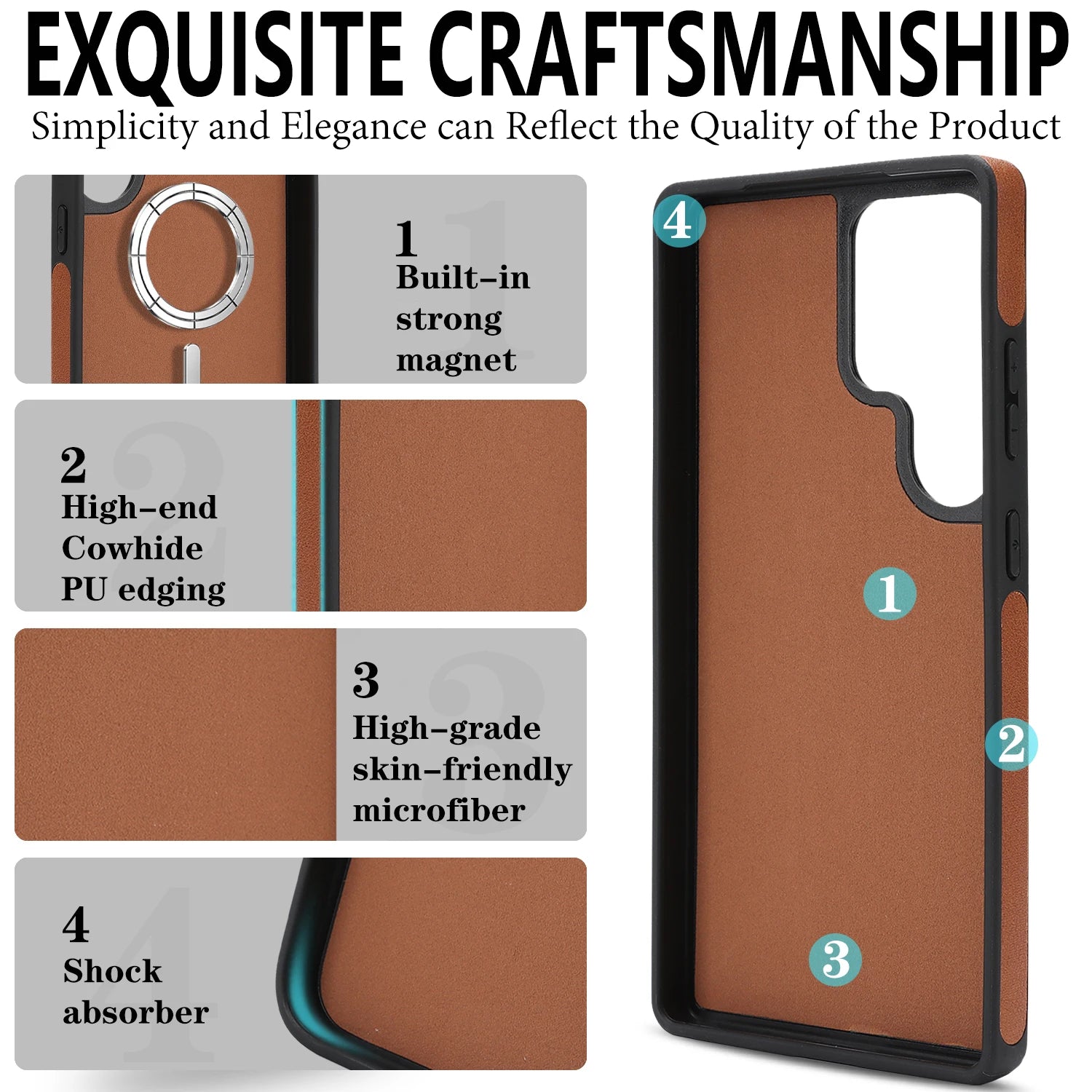 PU Leather Detachable 2-In-1 Flip Wallet Case with Magnetic Alignment Ring for Samsung Galaxy S26 Series