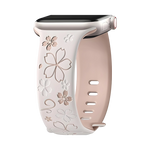 Silicone Floral Engraved Watch Band for Apple Watch