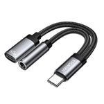 Essager 2-in-1 USB-C to 3.5mm AUX Cable