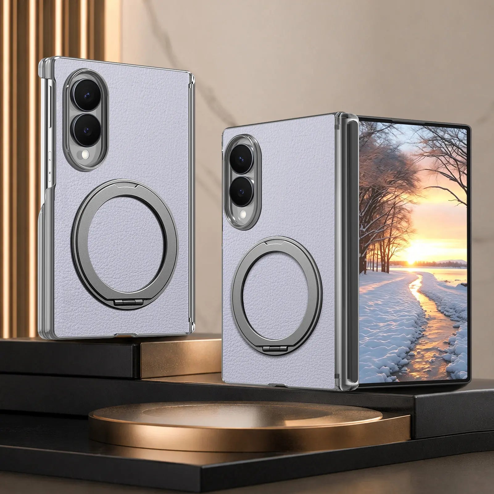 Premium Skin-Feel Case with 360° Kickstand for Samsung Galaxy Z Fold 8