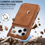 Premium Leather Flip Cover for iPhone 17 Series