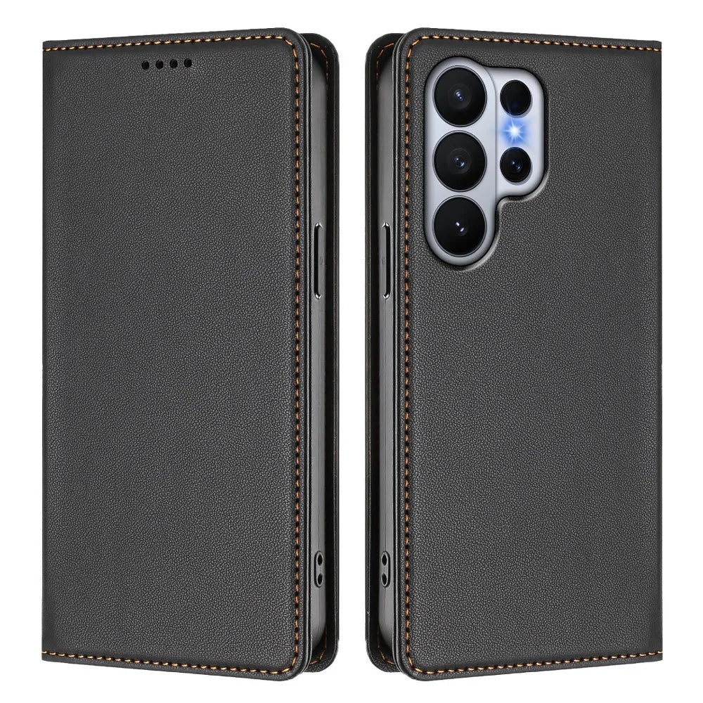 Samsung Galaxy S26 Series Leather Wallet Cover with Magnetic Closure
