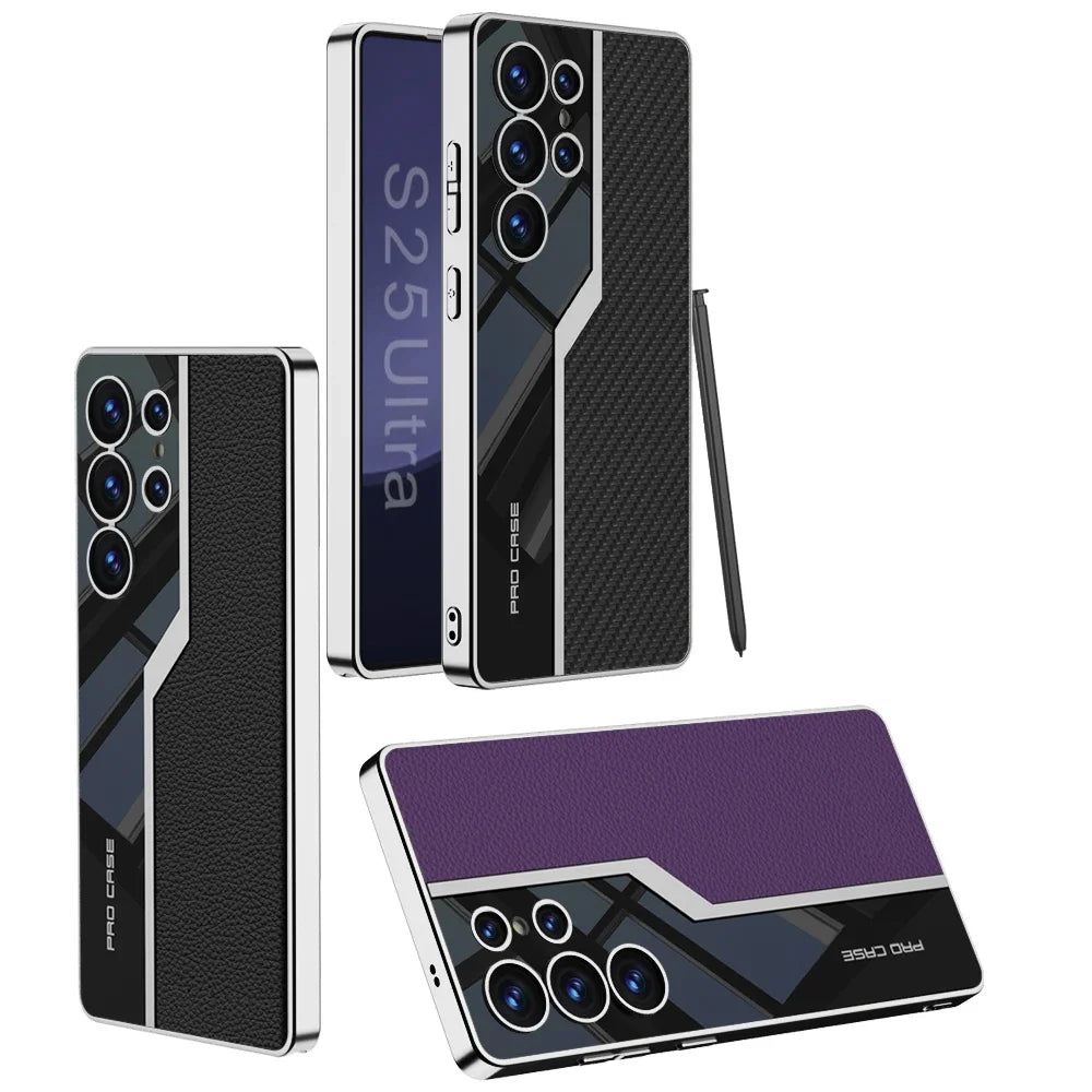 Shockproof TPU + Leather Case for Samsung Galaxy S25 Ultra