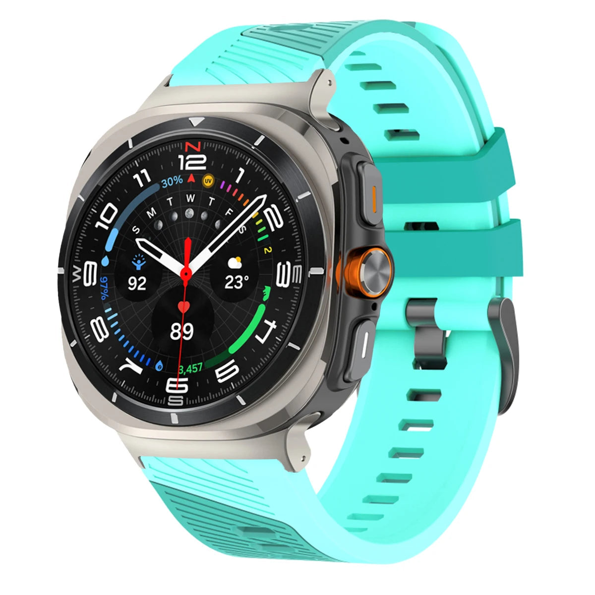 Two-Tone Silicone Sports Watch Strap with Quick-Release Connector for Samsung Galaxy Watch Ultra 2