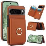 Google Pixel 10 Series Leather Case with Card Holder and Kickstand