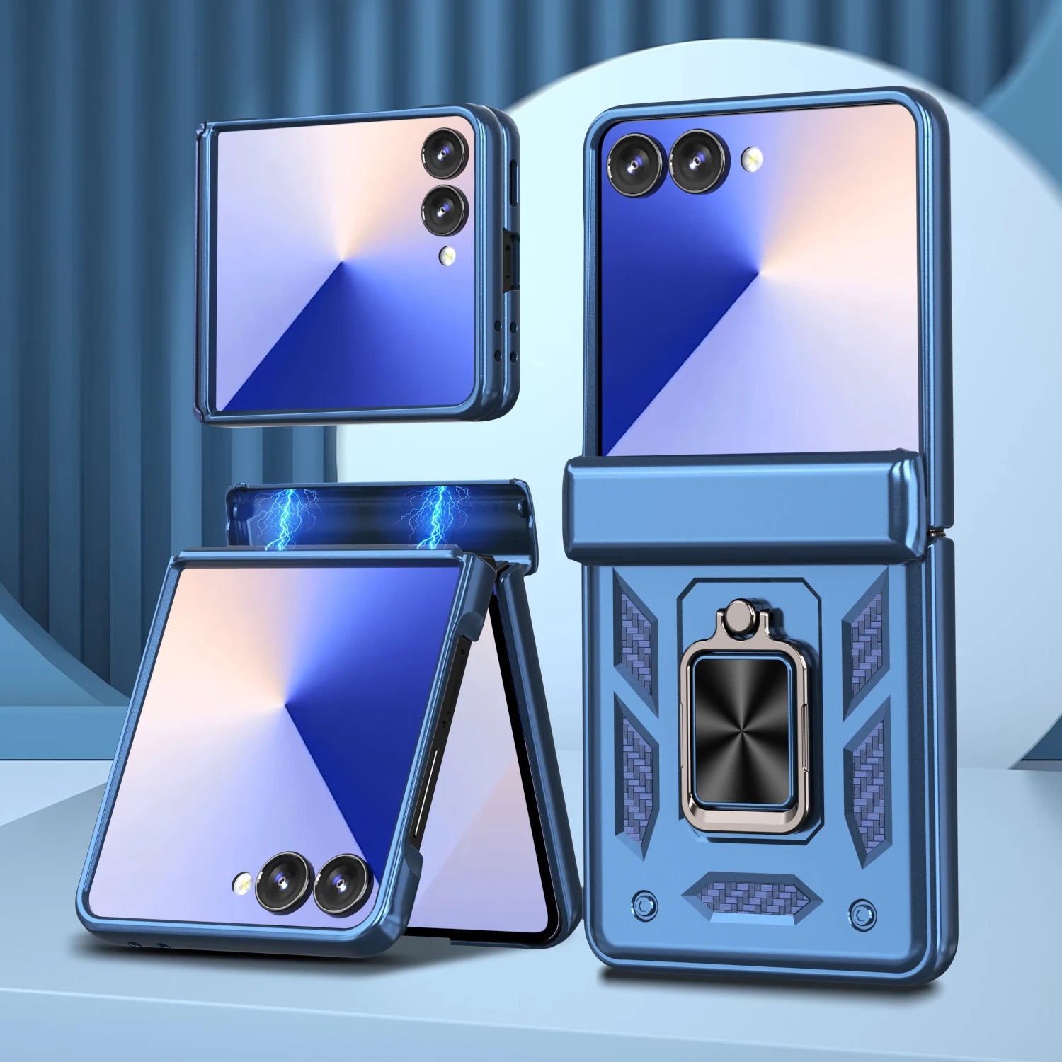 Slim Protective Hard PC Case with Ring Stand for Samsung Galaxy Z Flip 8