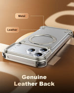 Leather Bumper Case with 360° Rotating Ring Stand for iPhone 18 Series
