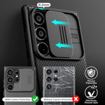 Samsung Galaxy S24 Ultra Phone Case with Slide Camera Cover