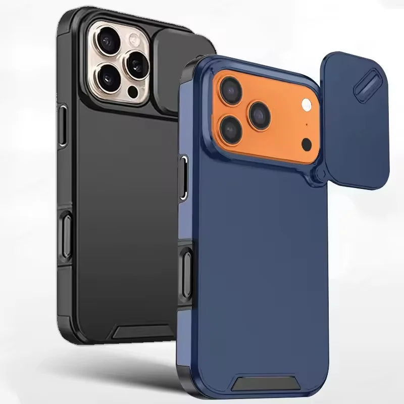 Matte Shockproof Case with Sliding Camera Lens Cover for iPhone 18 Series