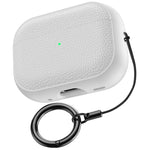 Full-Body Leather Pattern TPU Case with Keychain for AirPods Pro 3