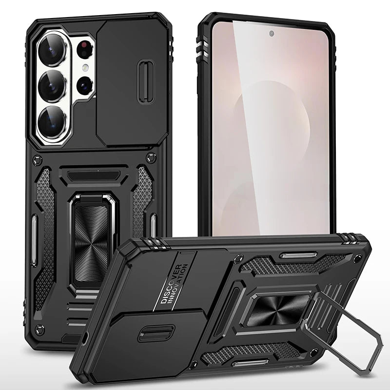 Armor Shockproof Magnetic Case with Sliding Camera Window for Samsung Galaxy S26 Series