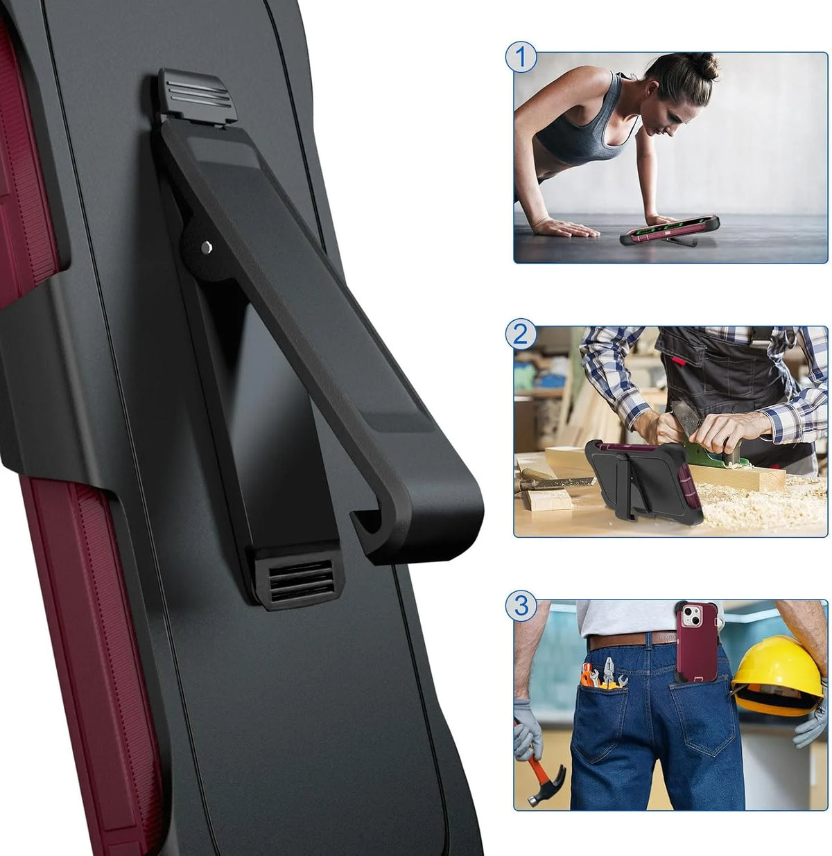 Shockproof Three-Layer Armor Case with Raised Camera Ring for iPhone 18 Series