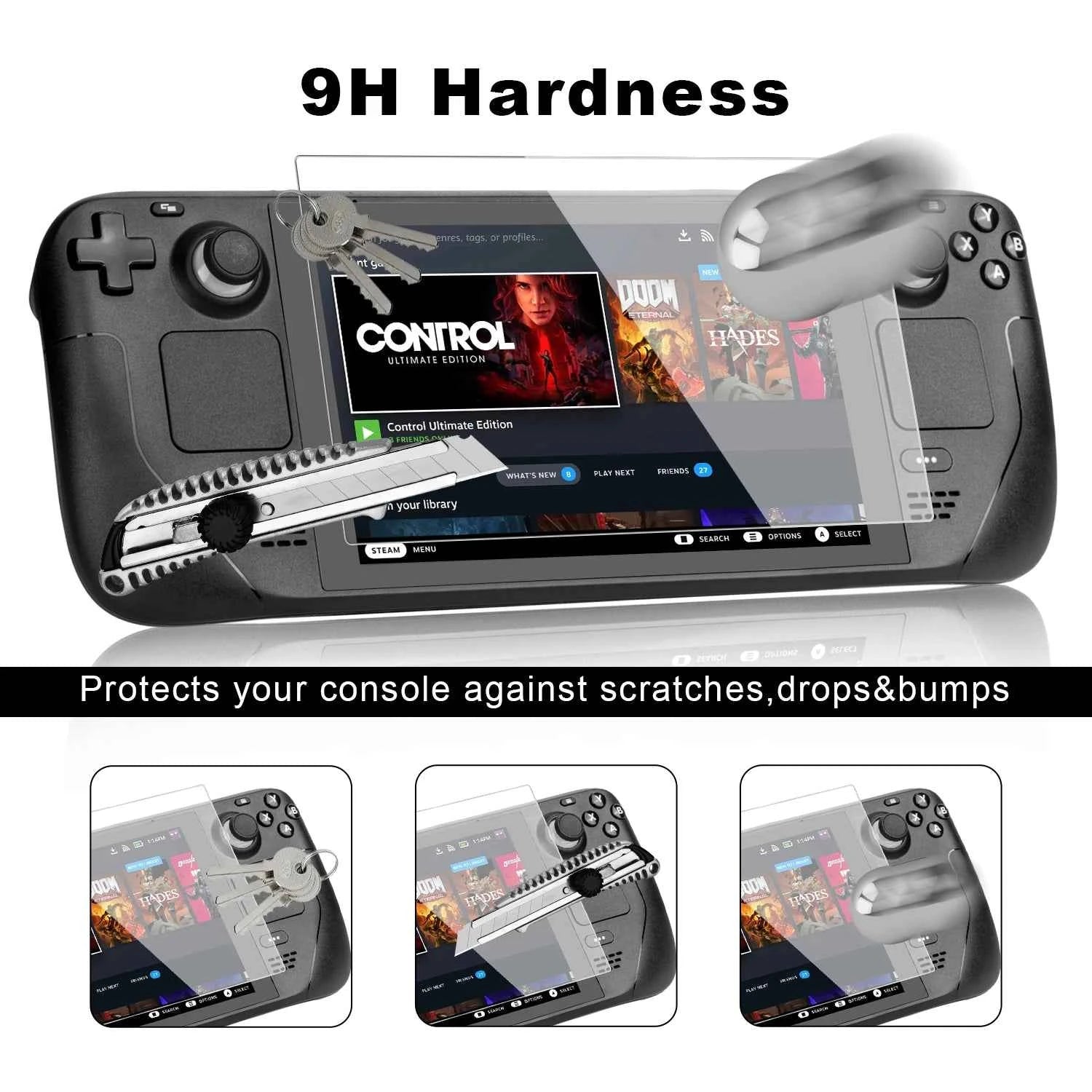 2-Pack Tempered Glass Protective Screen for Steam Deck