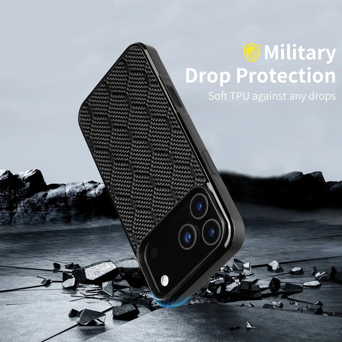 Carbon Fiber MagSafe Case with Raised Edge Protection for iPhone 17 Series