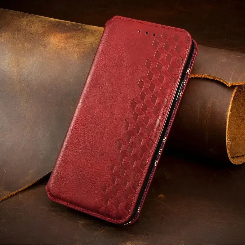 Premium Leather Flip Wallet Case for iPhone 17 Series