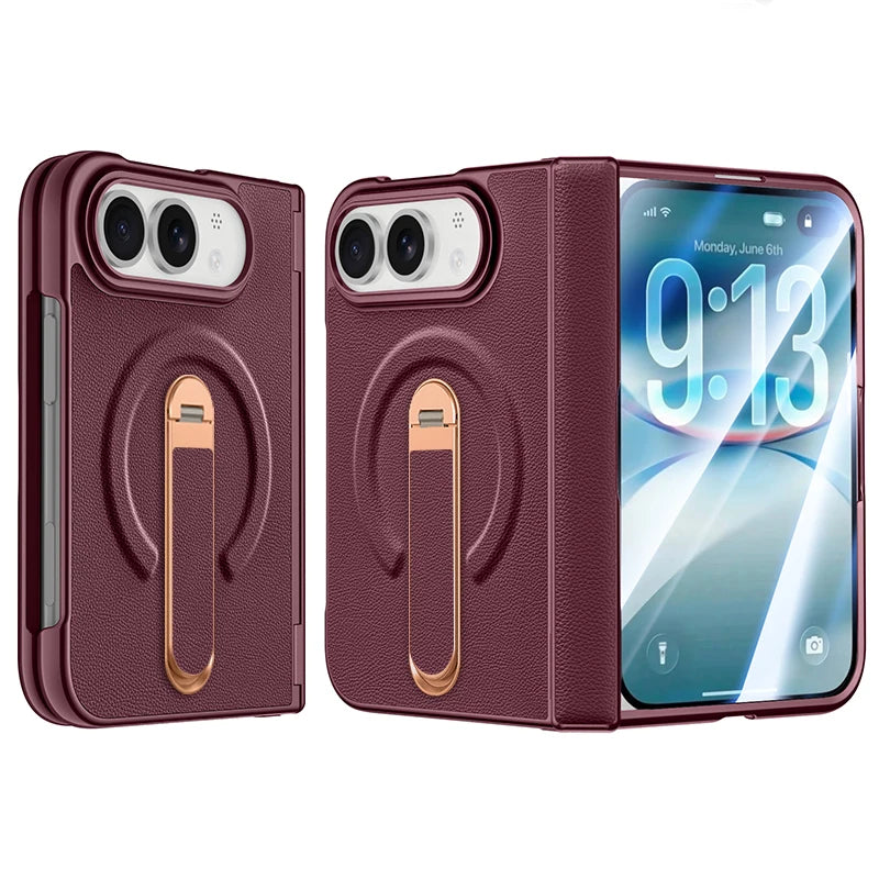 Wireless Charging Folio Case with Integrated Kickstand for iPhone Duo