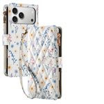Embossed Leather Crossbody Wallet Case with Zipper Card Slot for iPhone 17 Series