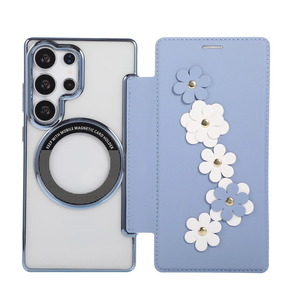Samsung Galaxy S26 Series 3D Floral Magnetic Leather Case