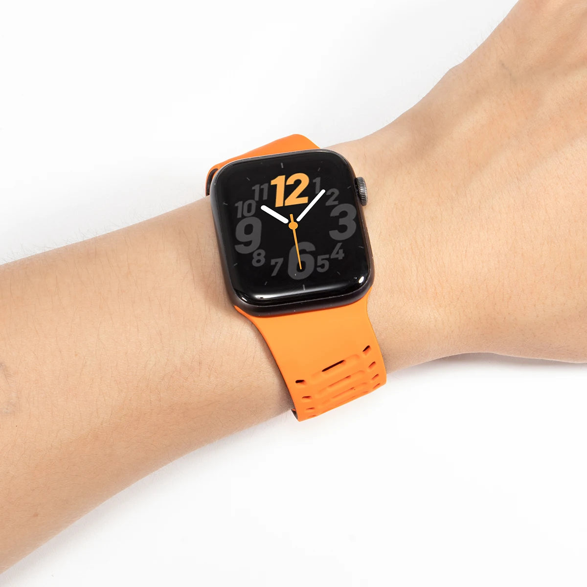 Perforated Silicone Magnetic Band with One-Hand Fastening for Apple Watch