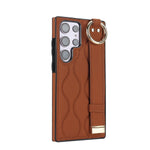 Shockproof Leather Phone Case with Wrist Strap & Ring for Samsung Galaxy S23 Series