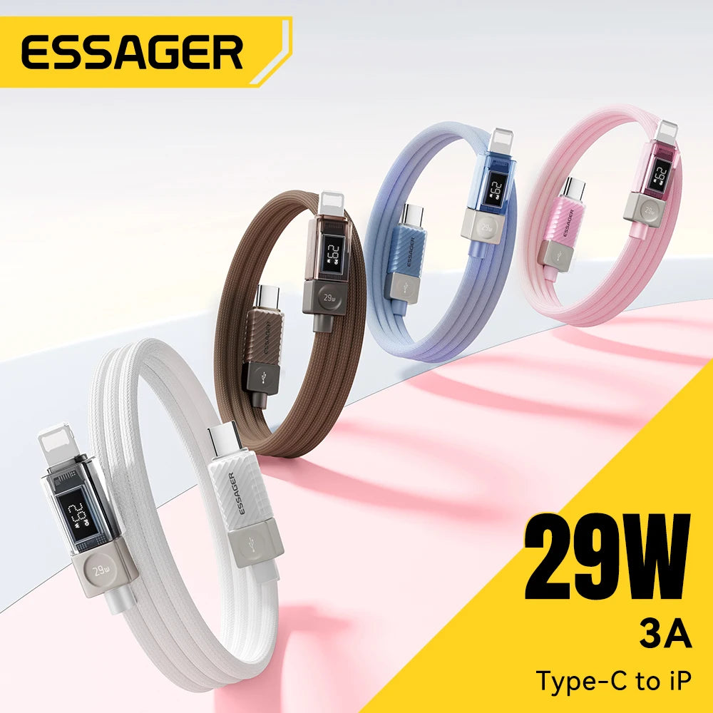 Essager PD 29W Fast Charging USB-C to Lightning Cable with Digital Display