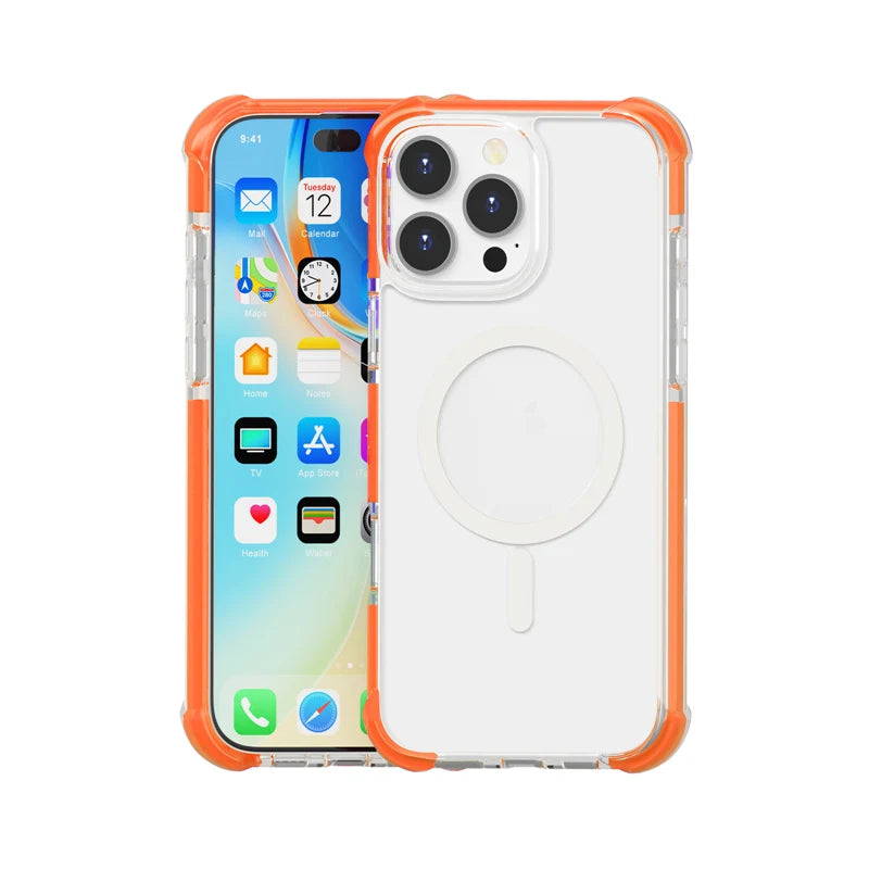 Transparent MagSafe Case with Clear Acrylic Bumper for iPhone 16 Series