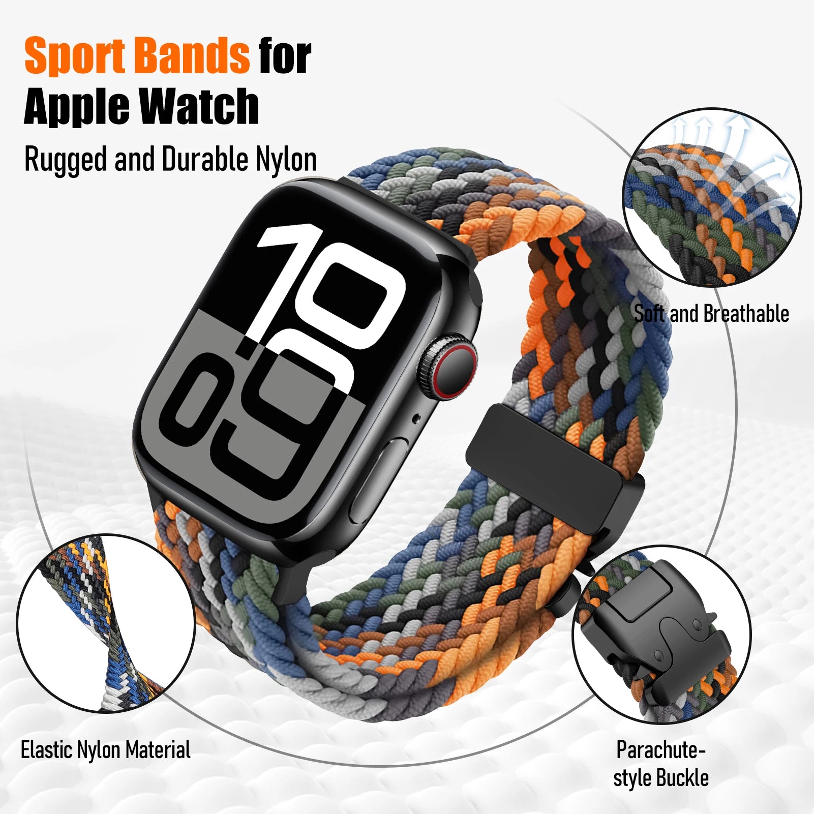 Breathable Braided Nylon Sport Band for Apple Watch