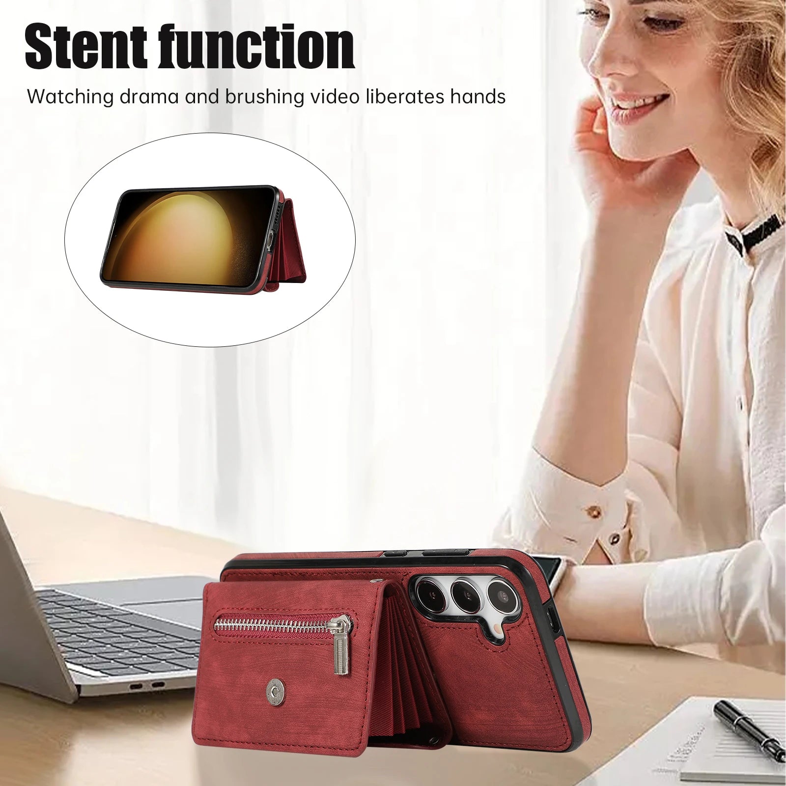 Crossbody Card Slot Wallet Leather Case for Samsung Galaxy S24 Series