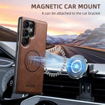 Magnetic Leather Case with Detachable Card Holder for Samsung Galaxy S25 Ultra