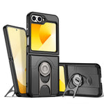 Military-Grade Protective Case with 360° Rotating Ring Stand for Samsung Galaxy Z Flip 6