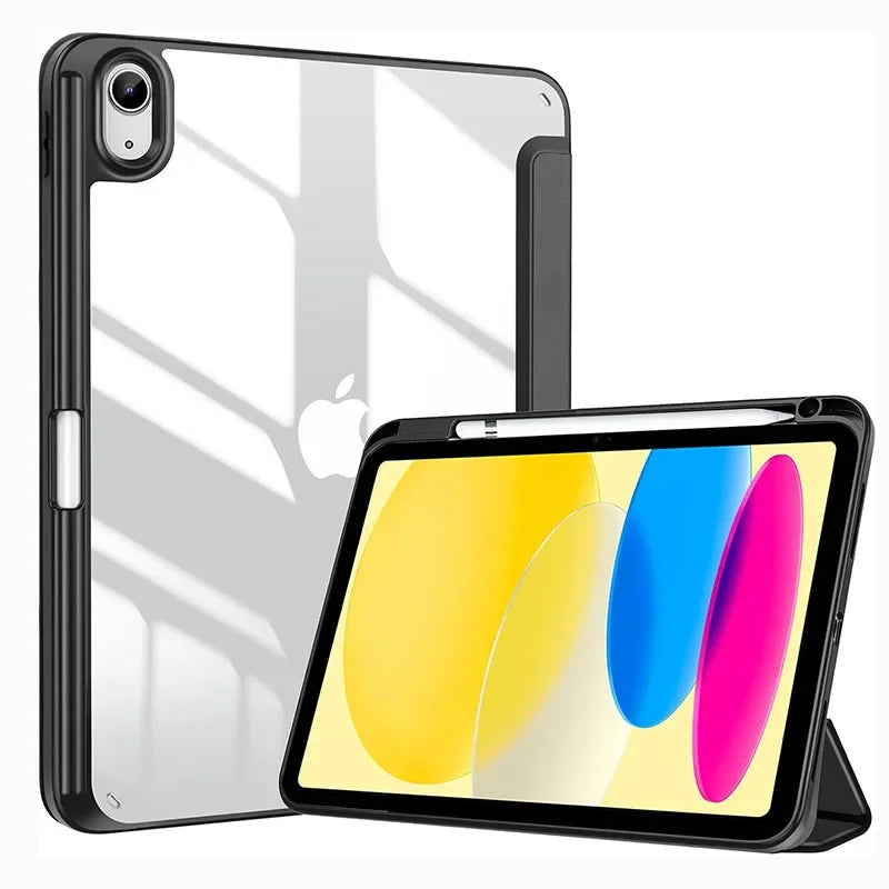 Transparent Folio Case with Built-in Apple Pencil Storage for iPad Pro M5 (2025)