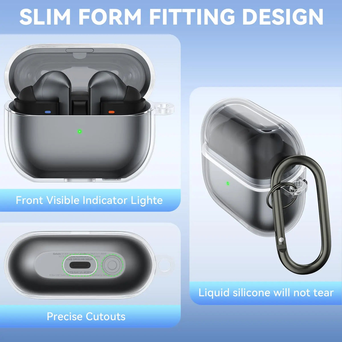 Wireless Charging Silicone Case for Samsung Galaxy Buds 3