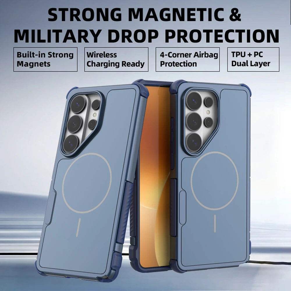 Shockproof Dual-Layer Case with 4-Corner Airbag Protection for Samsung Galaxy S26 Series