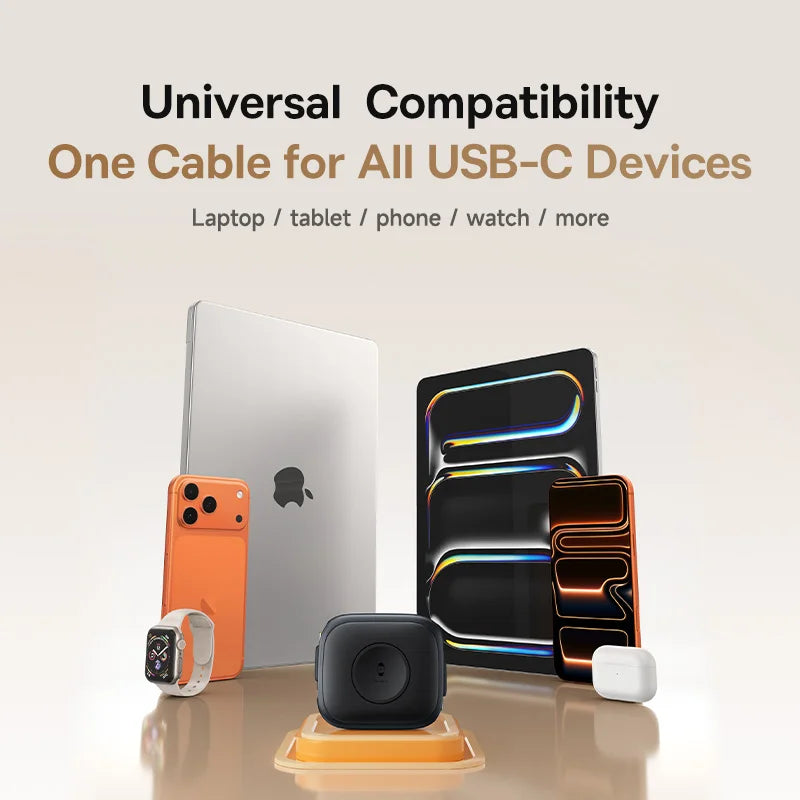 Baseus 100W Retractable USB-C PD Fast Charging Cable with Apple Watch Charger
