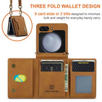 Multifunctional Storage Card Wallet PU Shock Absorbing Cover With Drawstring Foldable Phone Case for Samsung Galaxy Z Flip 5