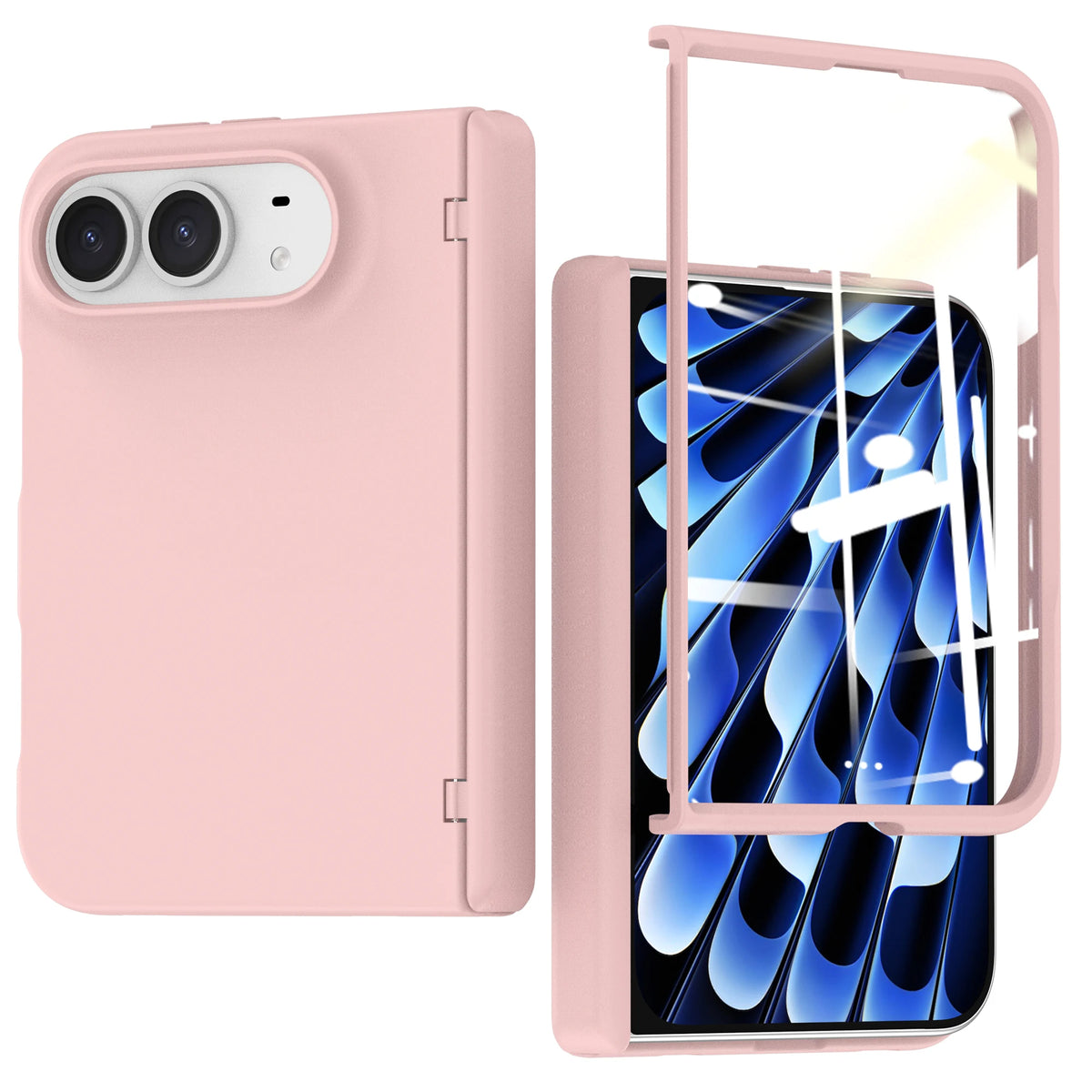 Full-Body Case with Hinge Protection and Built-In Tempered Glass Film for iPhone Duo