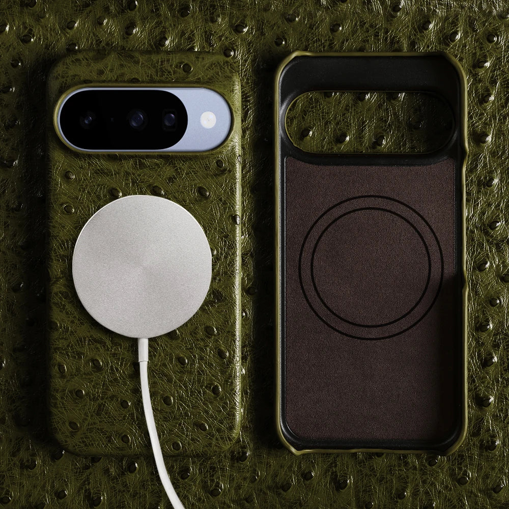Ostrich Embossed Magnetic Case for Google Pixel 9 Series