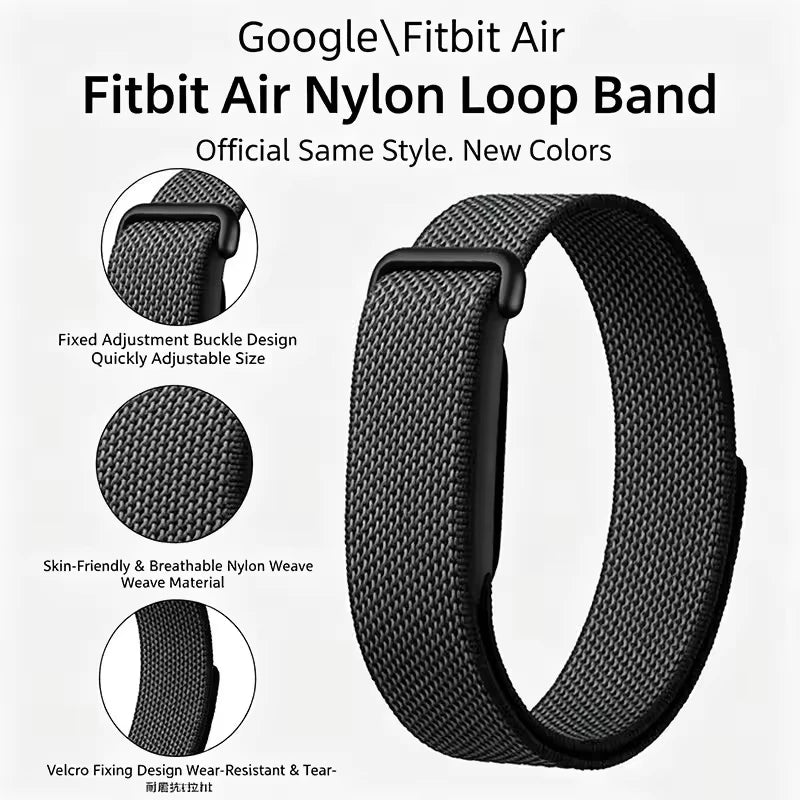 Breathable Nylon Loop Strap for Google Fitbit Air