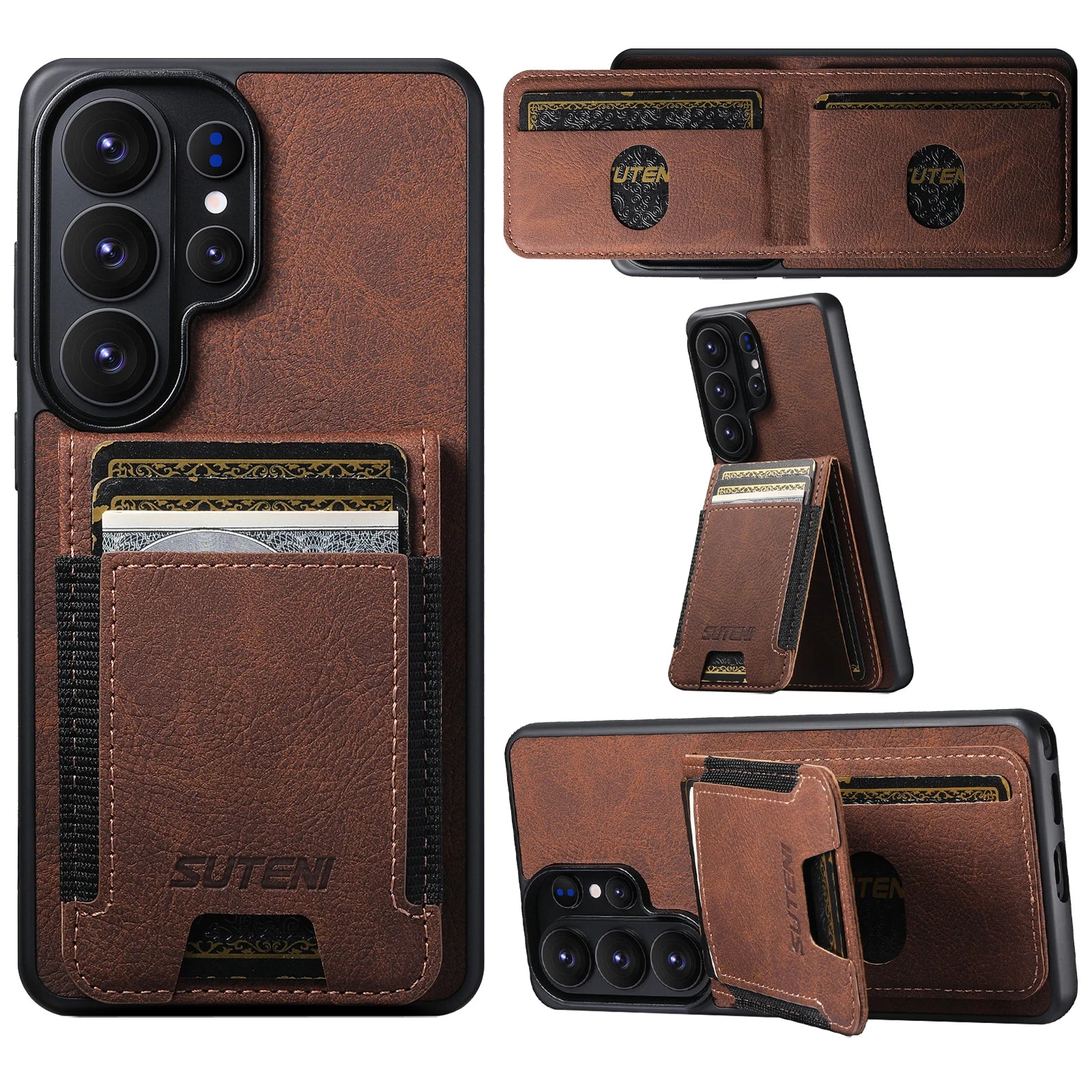 Lychee Grain Leather Case with Magnetic Closure for Samsung Galaxy S26 Ultra