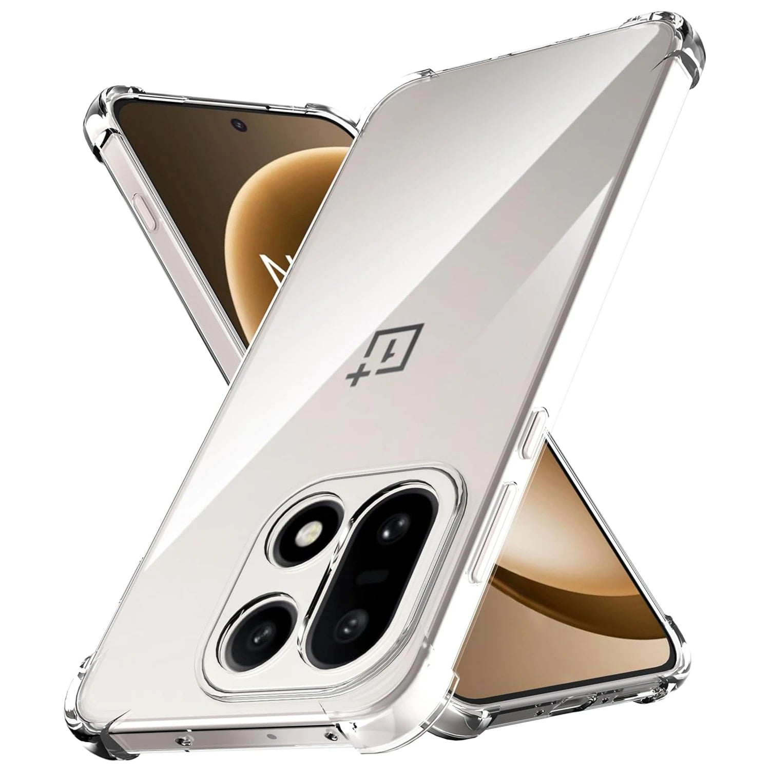 OnePlus 15 TPU Transparent Shockproof Case with Four-Corner Bumper