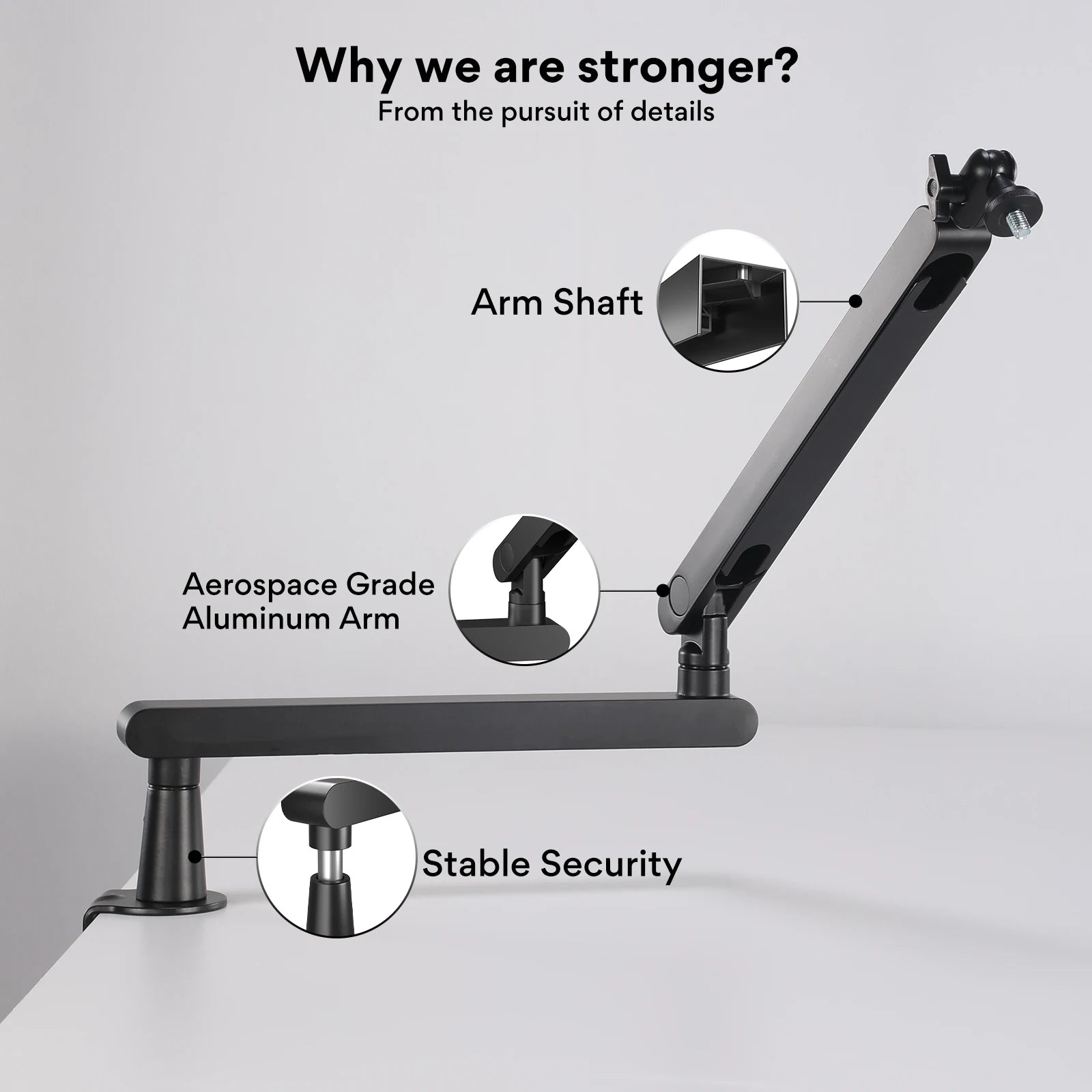 Maono BA92 Professional Adjustable Suspension Boom Scissor Microphone Arm Stand