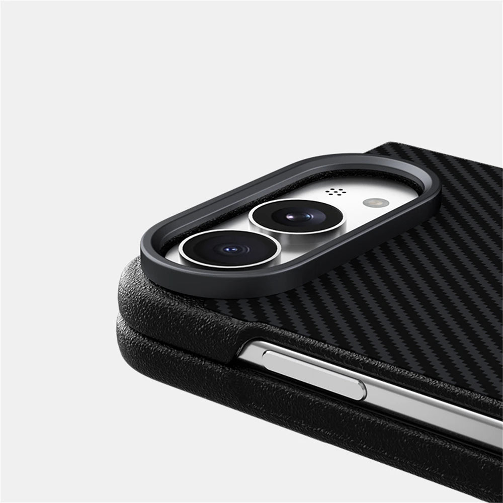 Fiber Texture Matte MagSafe Case with Shockproof Protection for iPhone Duo