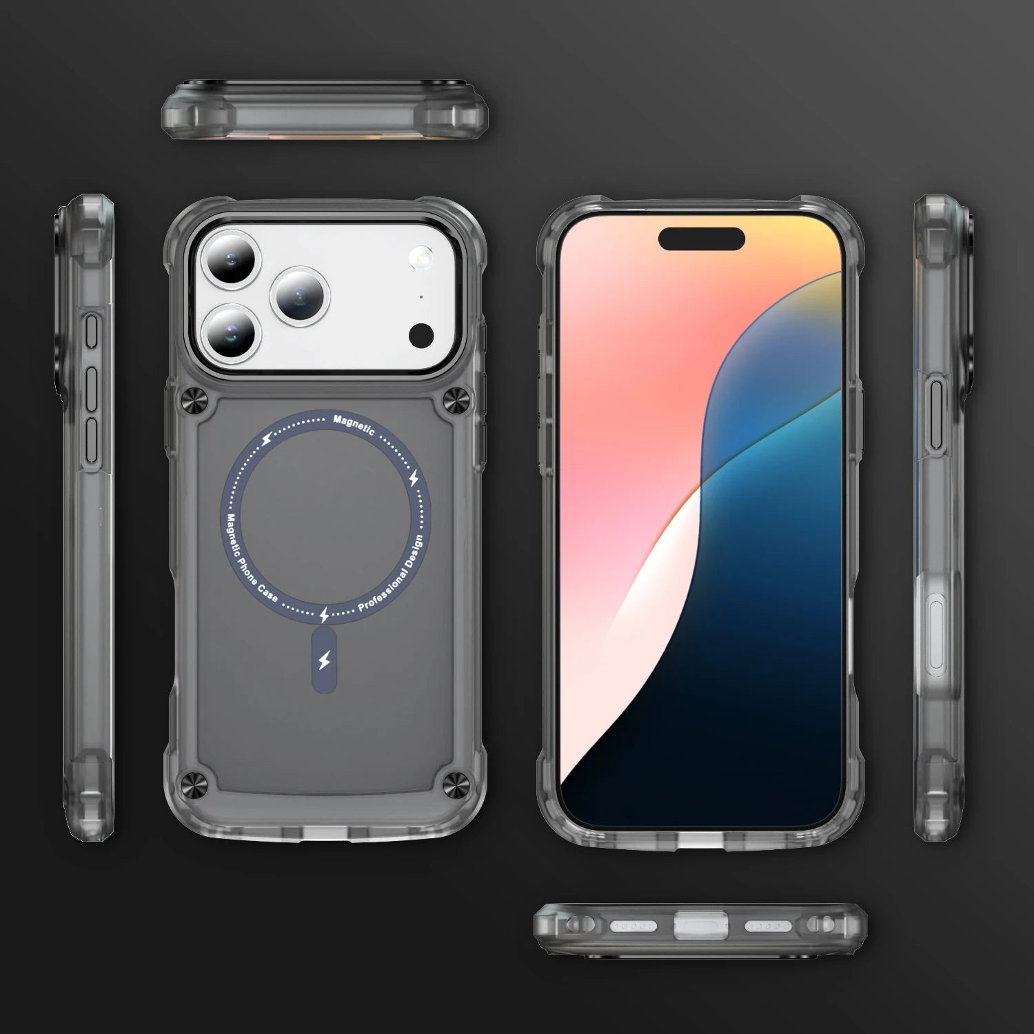 Armor Shockproof MagSafe Case with TPU Frame & Translucent Acrylic Back for iPhone 17 Series